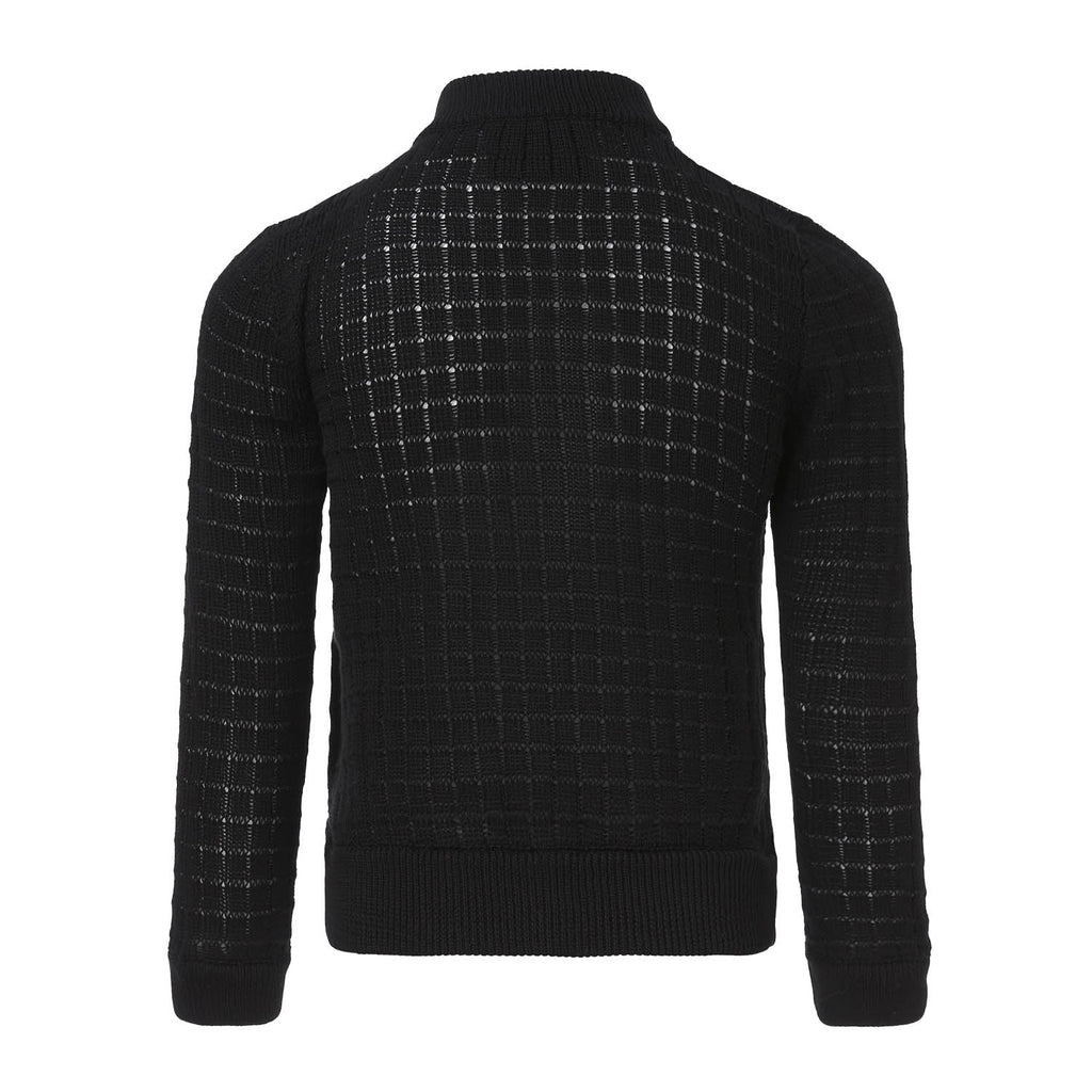 Balck Summer Cardigan with Front Buttons Fastening